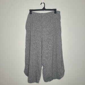 Cynthia Rowley gray linen blend pull on plus size coastal beachy vacation pants